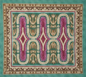 Hand Painted Needlepoint Canvas 14ct Colorful Geometric Squares Pattern 5x8